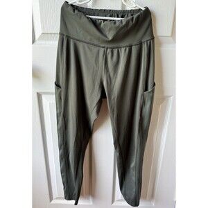 adidas High Waist 7/8 Leggings Olive Green Pockets Universal‎ Standard Medium